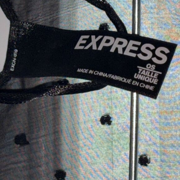 Express Womans Sheer Swiss Dot Kimono Duster-Black-One Size-GUC - Picture 3 of 6